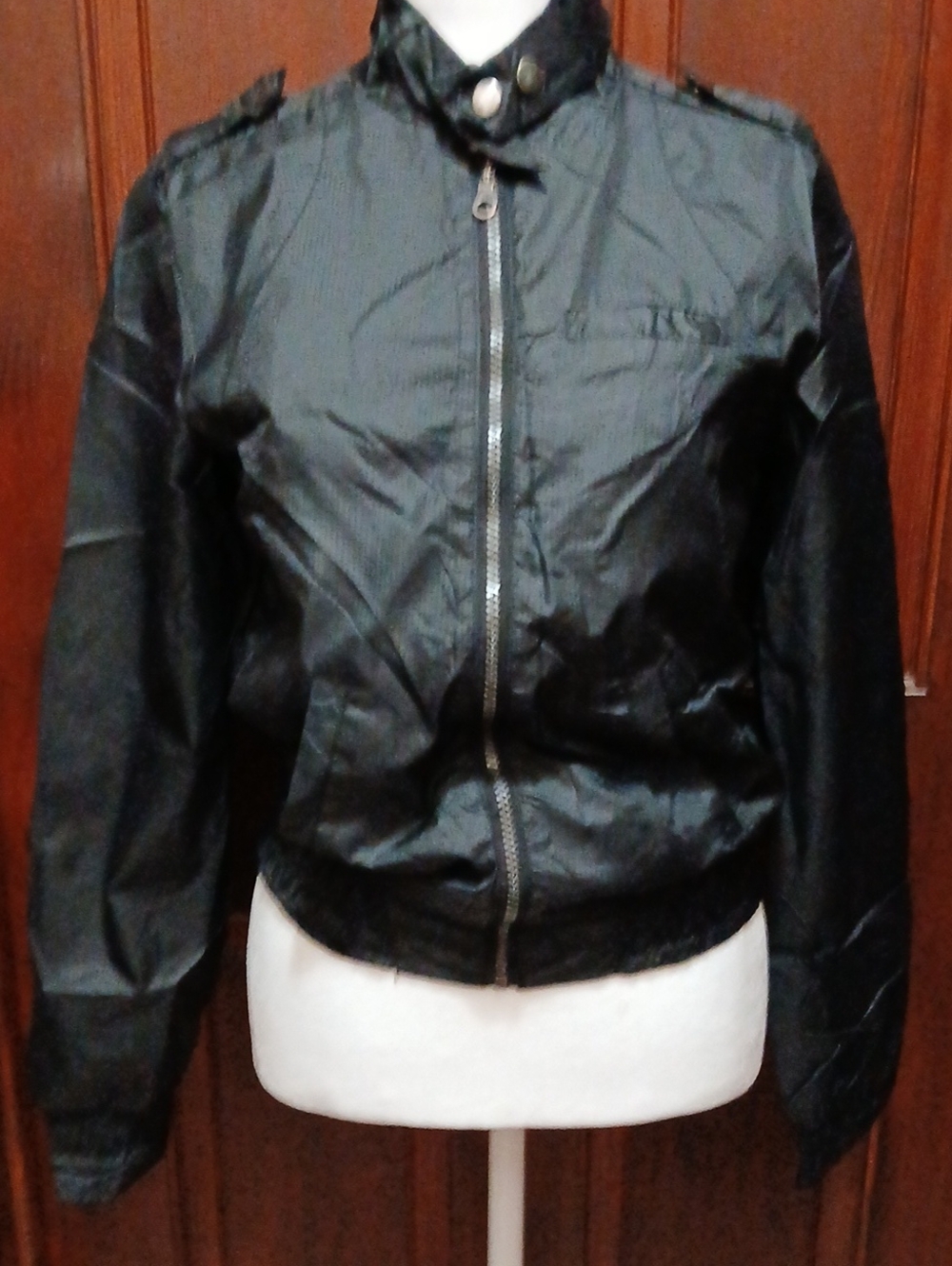 Vintage 80's Maralyn & Me Black Bomber Zip Jacket